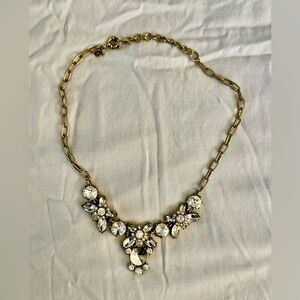 J. Crew Dahlia Blossom Gold and Crystal Statement Necklace. NWT. A6089